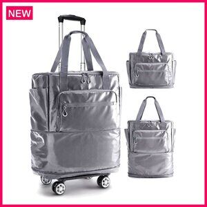 48L Expandable Rolling Duffle Bag with Wheels, Water-Resistant Travel Luggage